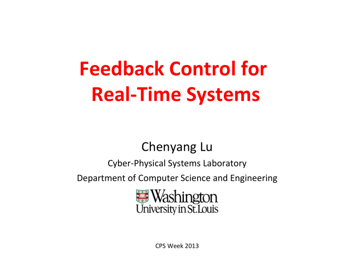 feedback control for real time systems