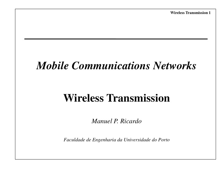 mobile communications networks wireless transmission