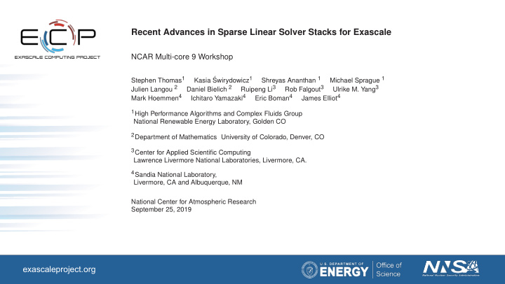 recent advances in sparse linear solver stacks for