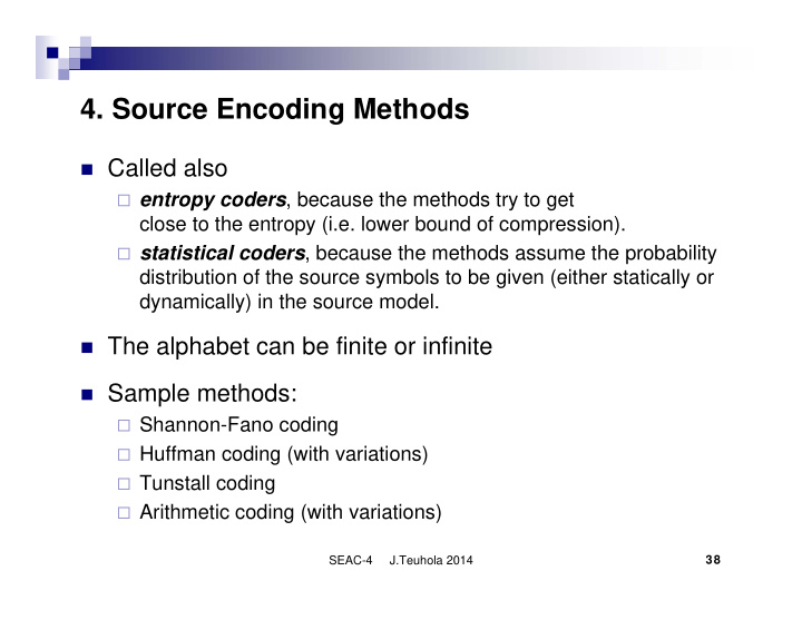 4 source encoding methods