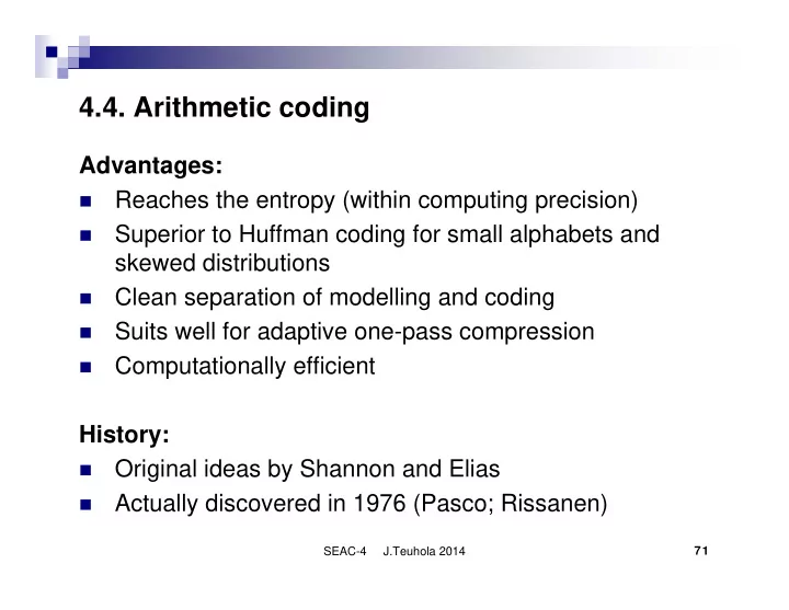 4 4 arithmetic coding