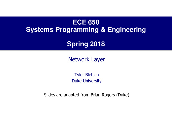 ece 650 systems programming engineering spring 2018