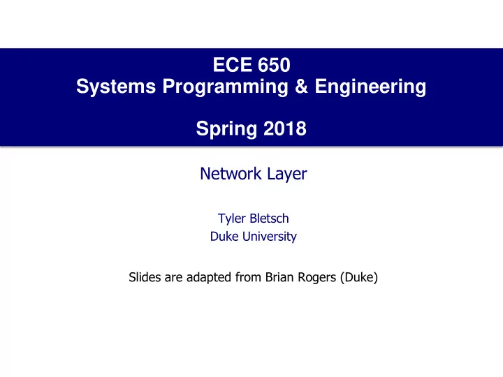ece 650 systems programming engineering spring 2018