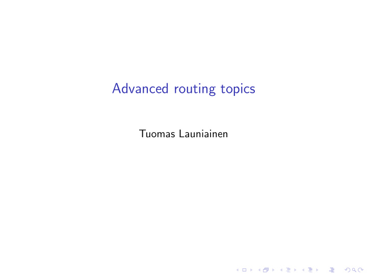 advanced routing topics