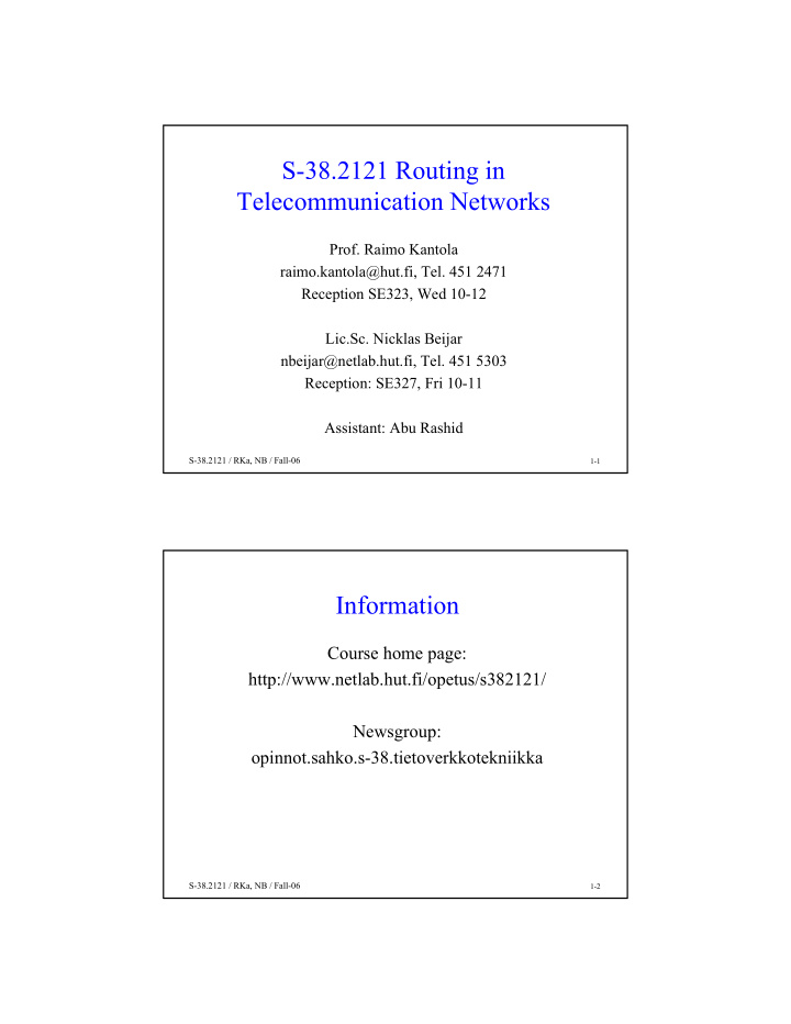 s 38 2121 routing in telecommunication networks