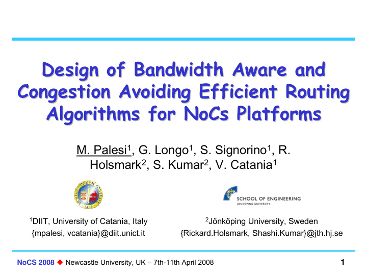 design of bandwidth bandwidth aware aware and and design