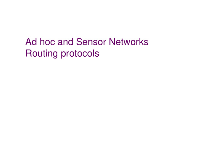 routing protocols goals of this chapter