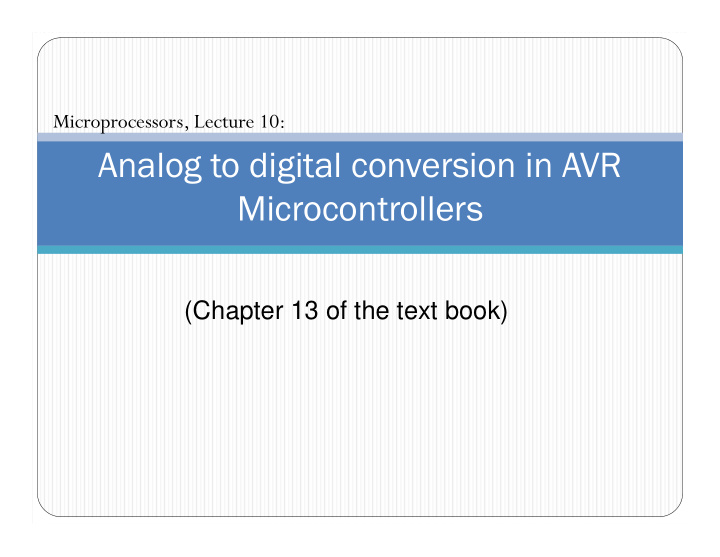 analog to digital conversion in avr microcontrollers
