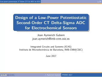 Design of a Low-Power Potentiostatic  Second-Order CT Delta-Sigma ADC  for Electrochemical Sensors
