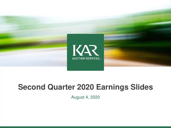 second quarter 2020 earnings slides