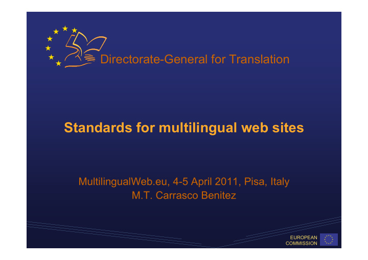 standards for multilingual web sites