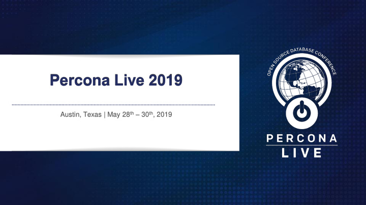 percona live 2019