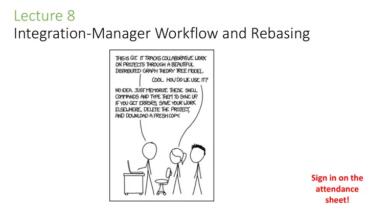 integration manager workflow and rebasing