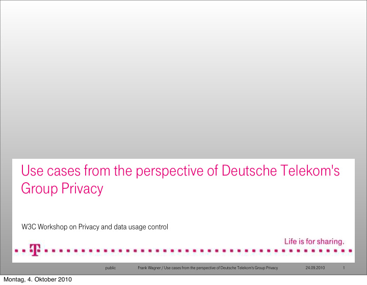 use cases from the perspective of deutsche telekom s