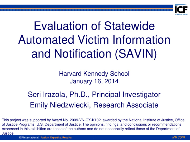 evaluation of statewide automated victim information and