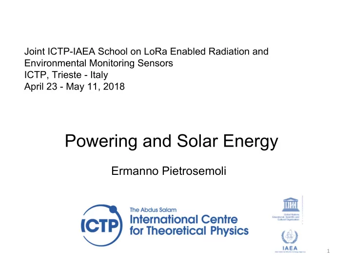 powering and solar energy