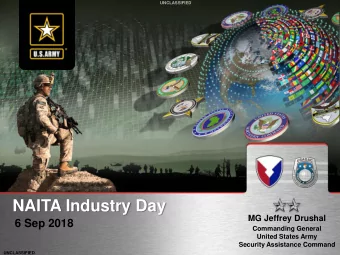 NAITA Industry Day  MG Jeffrey Drushal  6 Sep 2018  Commanding General  United States Army