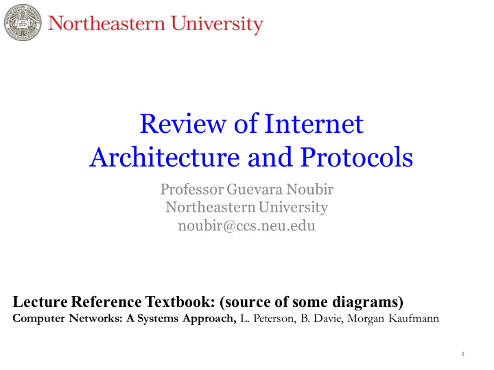 review of internet architecture and protocols