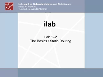 ilab  Lab 1+2  The Basics / Static Routing  ISO/OSI Layer Model (1979-1983) Applications, e.g.