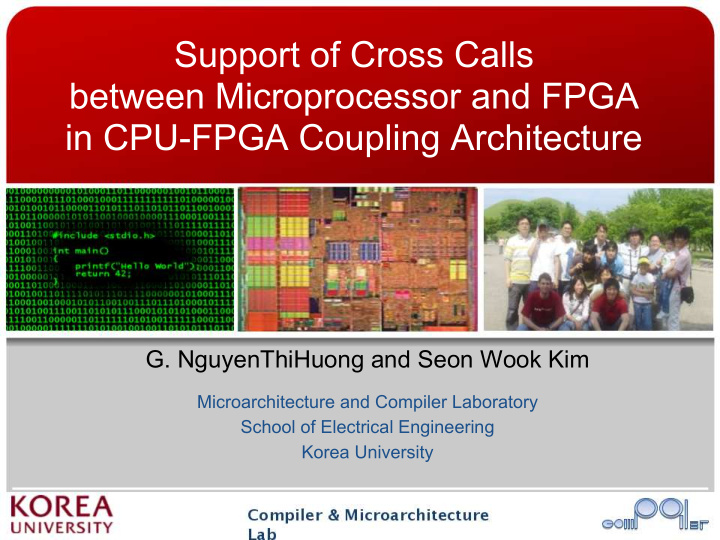 support of cross calls between microprocessor and fpga in