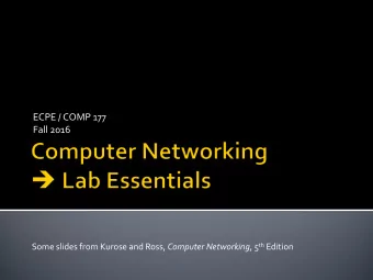 ECPE / COMP 177  Fall 2016 Some slides from Kurose and Ross, Computer Networking , 5 th Edition