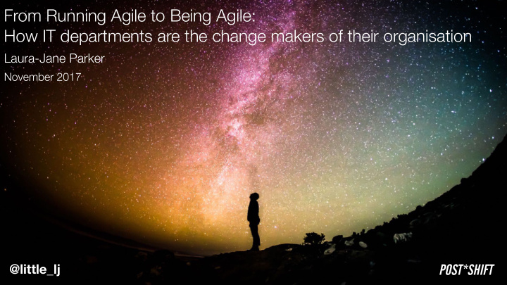 from running agile to being agile how it departments are