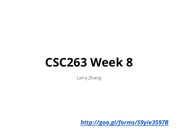 csc263 week 8