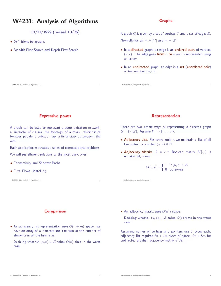 w4231 analysis of algorithms
