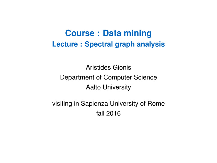 course data mining