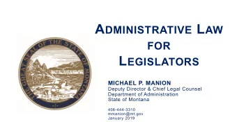 What is Administrative Law?   Administrative Law is the body of law that governs federal and