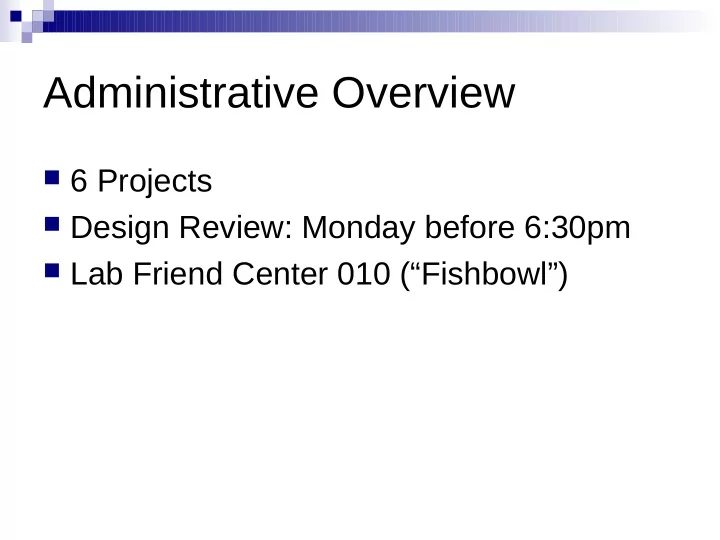 administrative overview