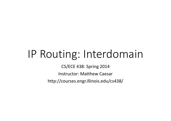 ip routing interdomain