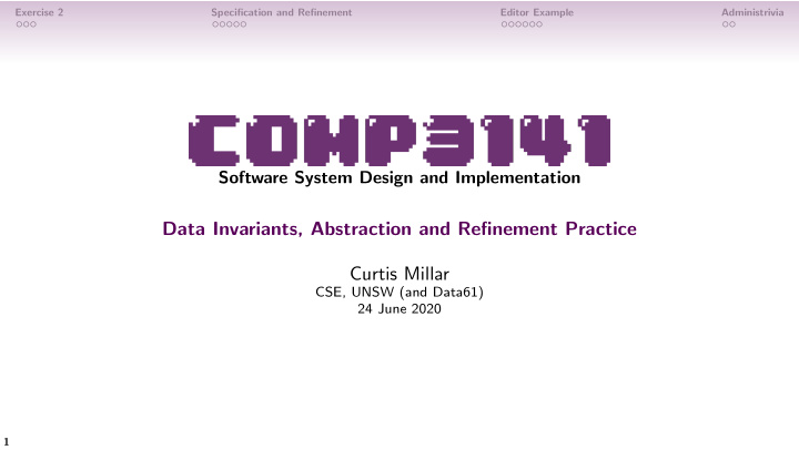 data invariants abstraction and refinement practice