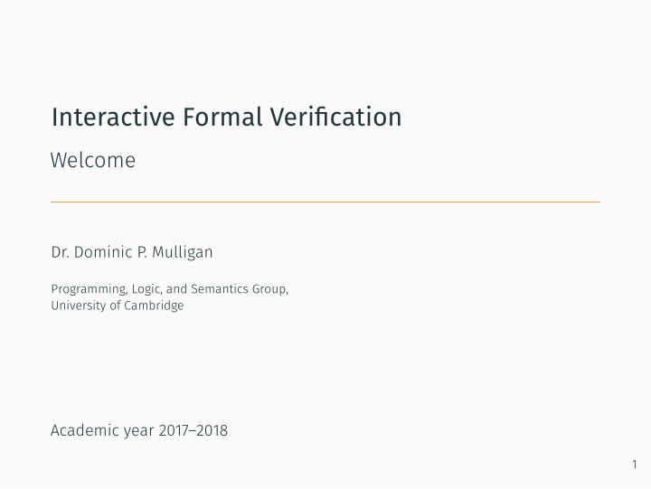 interactive formal verifjcation