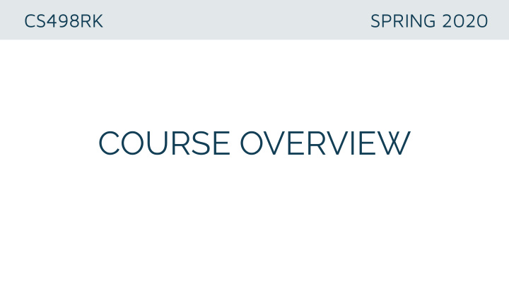 course overview web skill sets