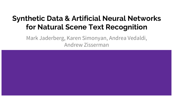 synthetic data artificial neural networks for natural
