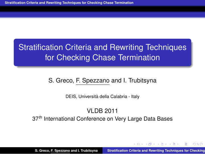 stratification criteria and rewriting techniques for