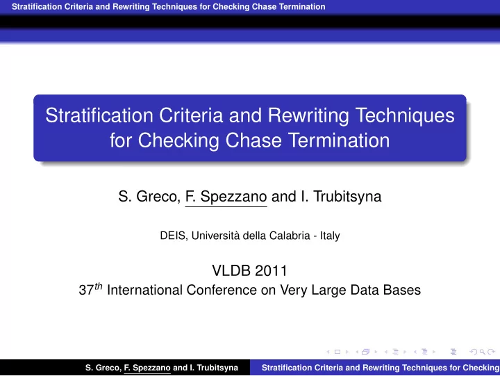stratification criteria and rewriting techniques for
