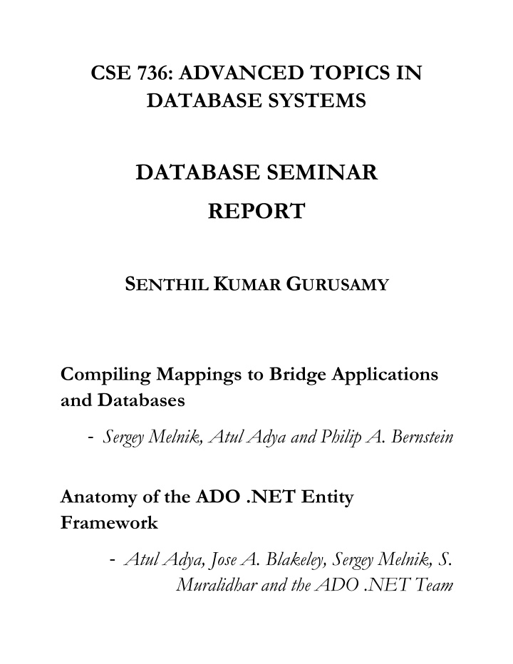 database seminar report