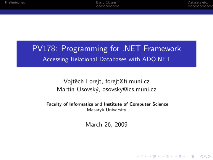 pv178 programming for net framework