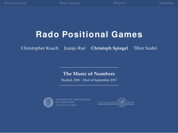rado positional games