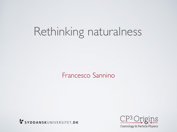 rethinking naturalness