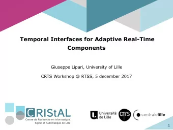 RIStAL  Centre de Recherche en Informatique,  Signal et Automatique de Lille  1  Outline