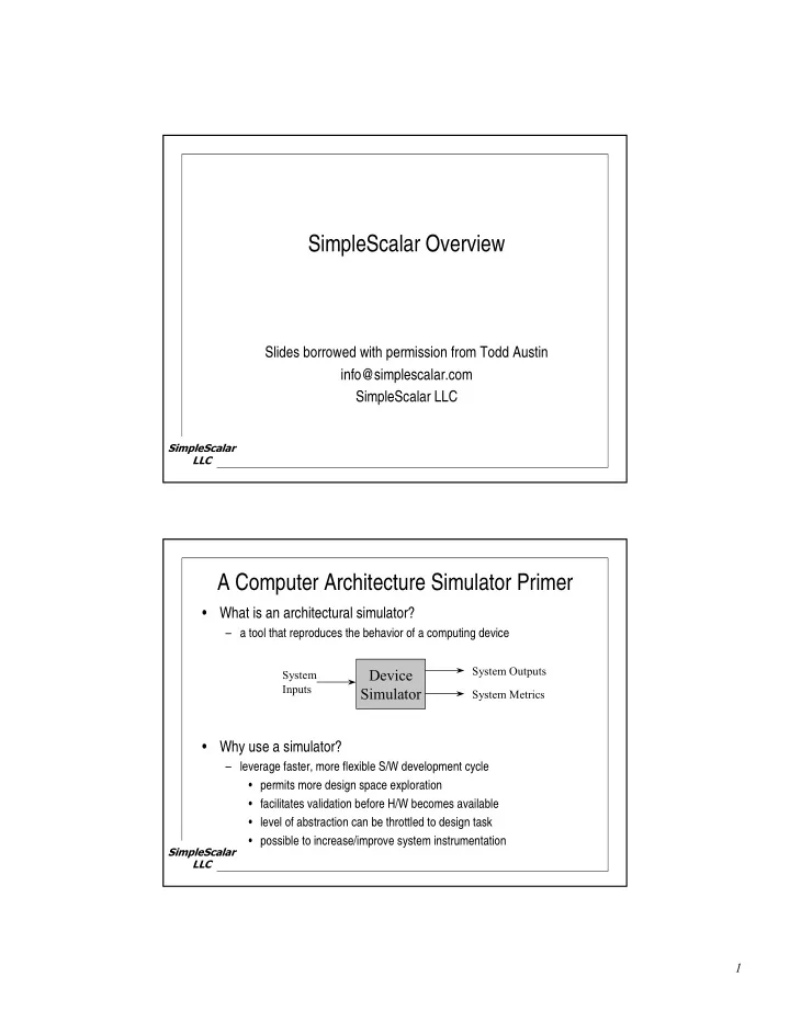 simplescalar overview