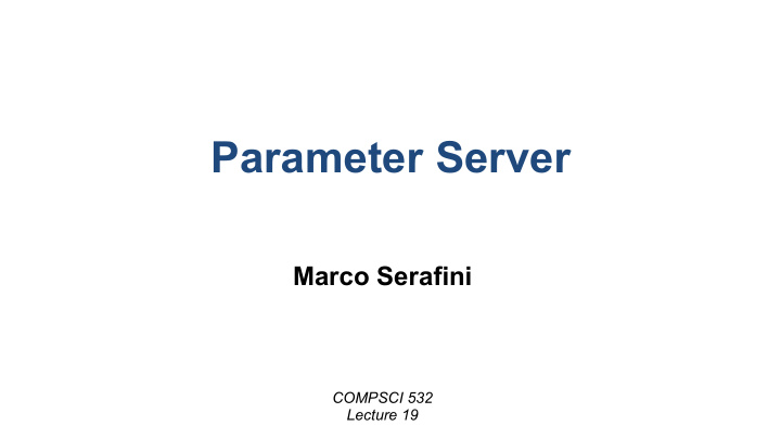 parameter server