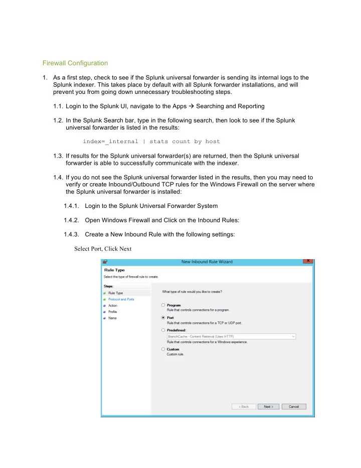 firewall configuration 1 as a first step check to see if