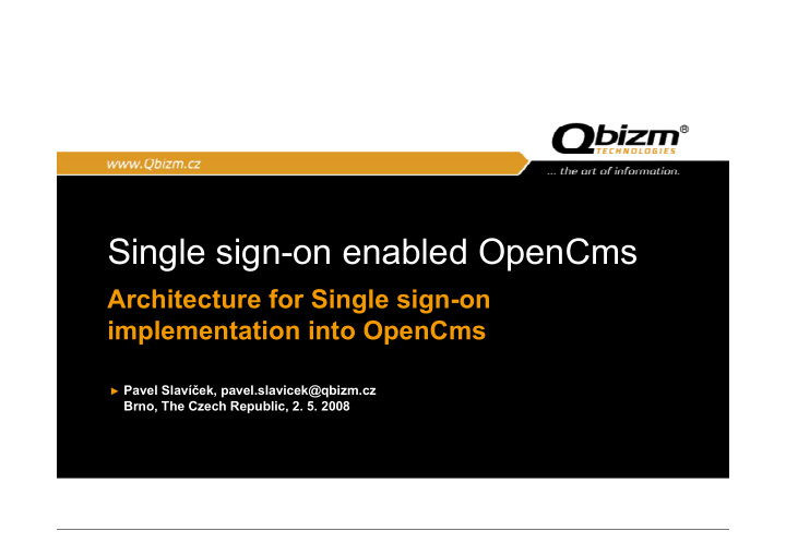 single sign on enabled opencms