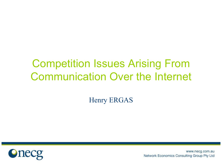 competition issues arising from communication over the