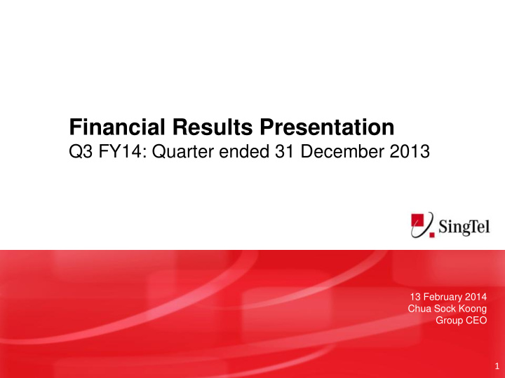 financial results presentation