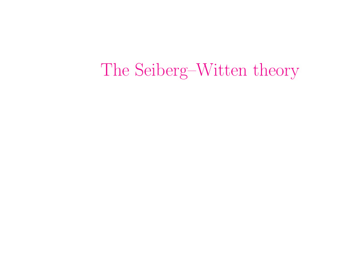 the seiberg witten theory coulomb phase of n 1 so n